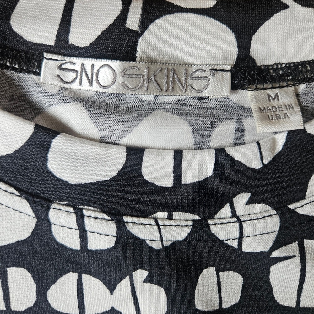 Sno Skins Dress Size M Black White‎ Minimalist Geometric Stretchy Jersey Knit - Picture 8 of 11